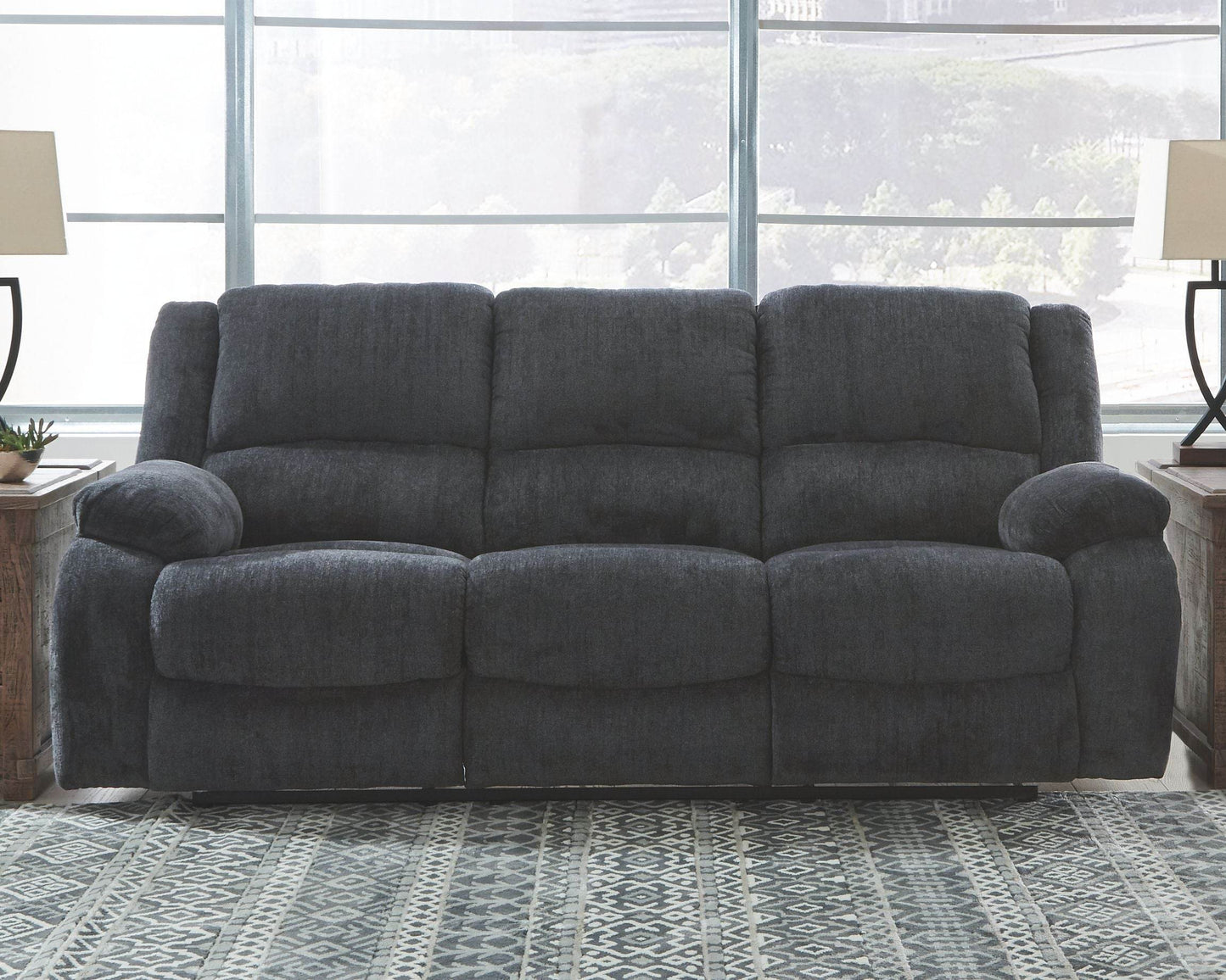 Draycoll - Slate - Reclining Sofa - Fabric - Forward Furniture