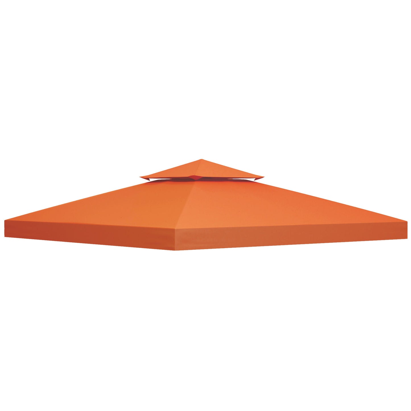 10' x 10' Square 2-Tier Gazebo Canopy Replacement Top Cover Outdoor Garden Sun Shade, Orange