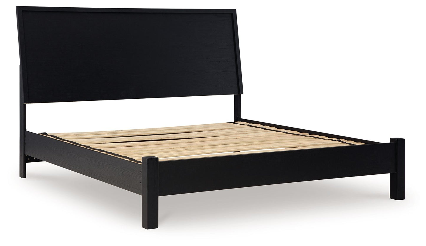 Danziar - King Panel Bed With Low Footboard - Black