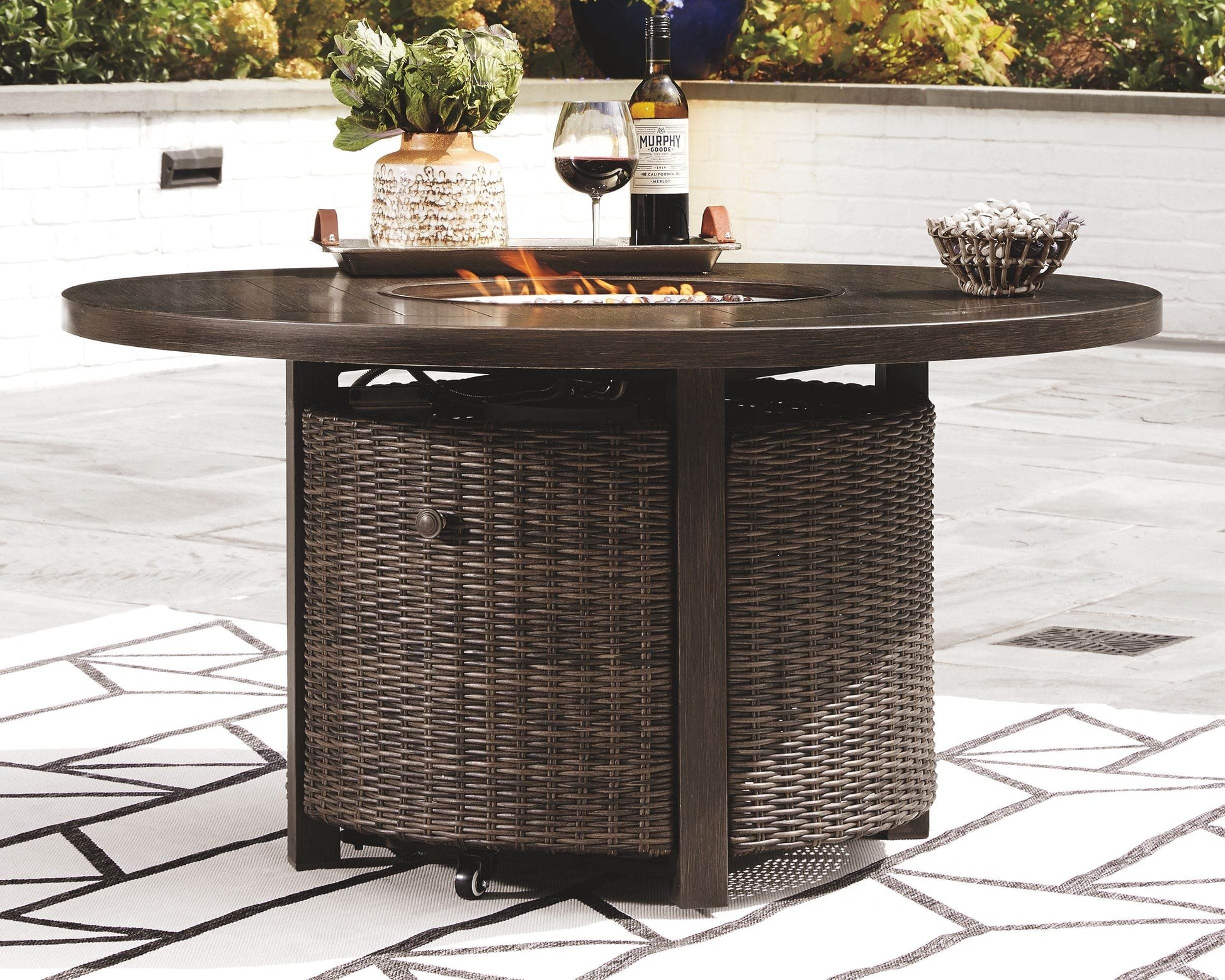 Paradise Trail - Medium Brown - Round Fire Pit Table - Forward Furniture