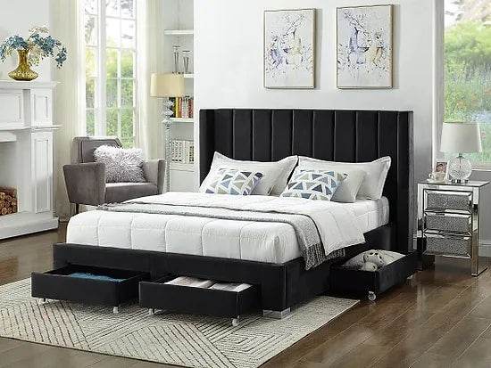 Sterling Velvet Platform Bed with Storage - Forward Furniture