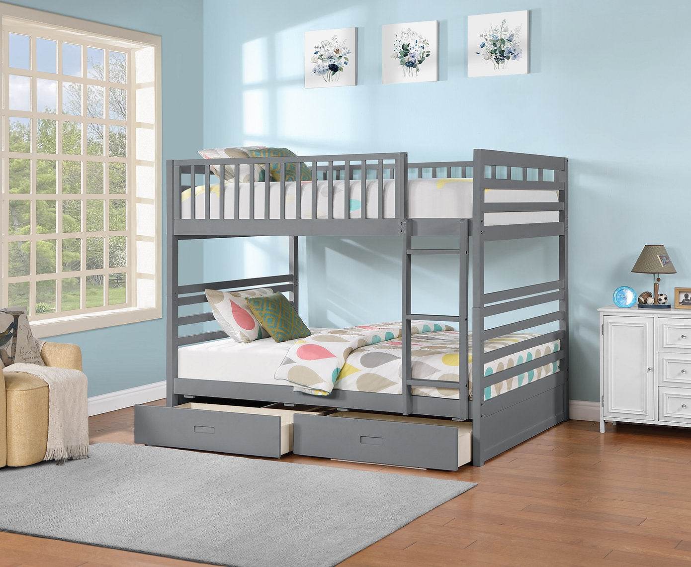 Zane Espresso Double over Double Bunk Bed with Storage Drawers and Solid Wood - Forward Furniture