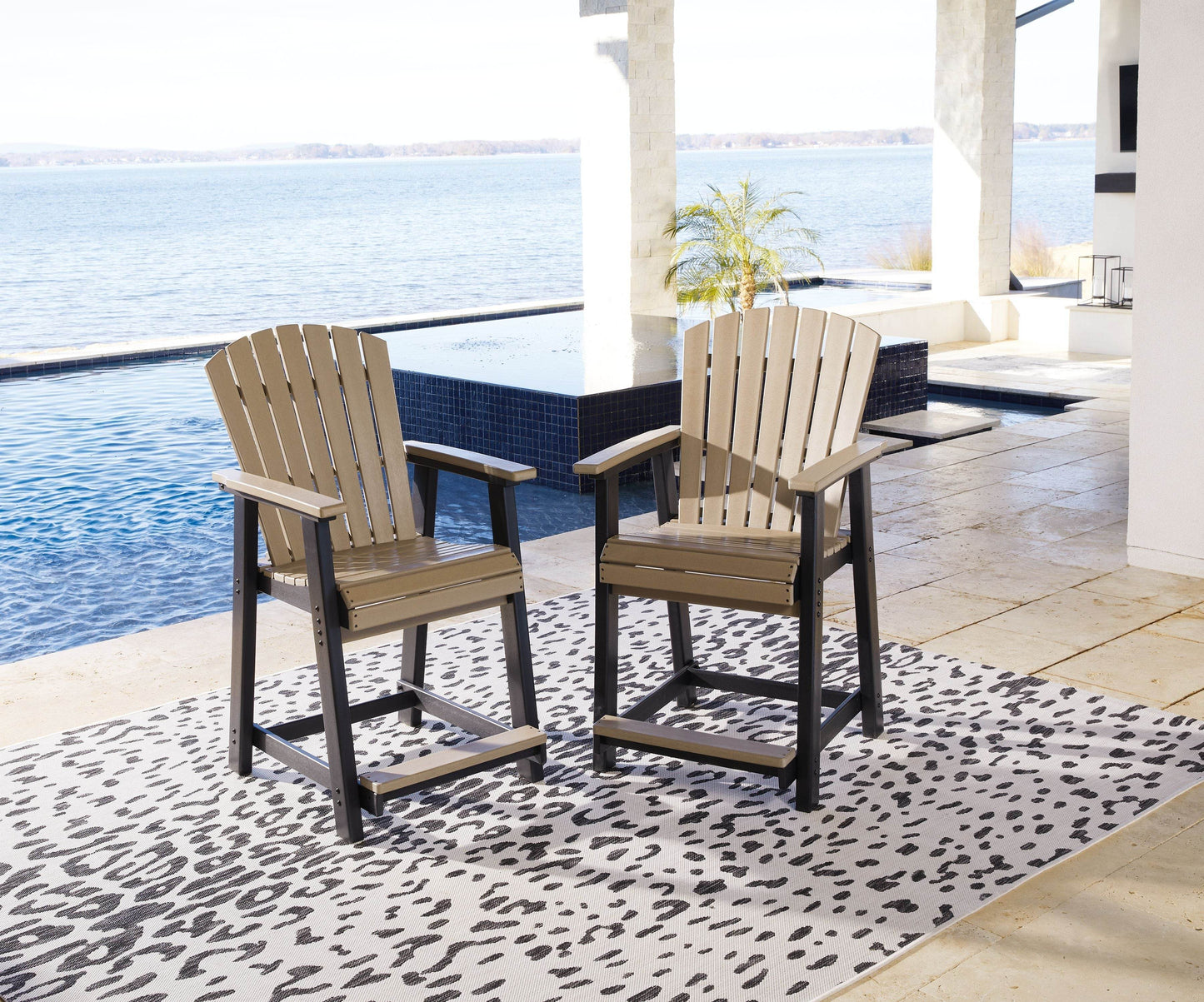 Fairen Trail - Black / Driftwood - Barstool (Set of 2) - Forward Furniture