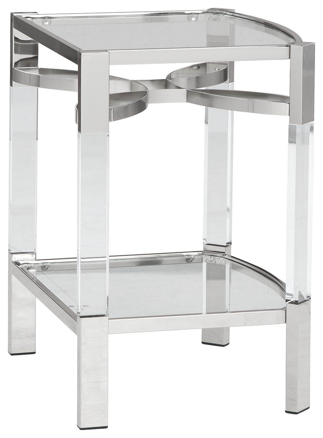 Chaseton - Clear / Silver Finish - Accent Table - Forward Furniture