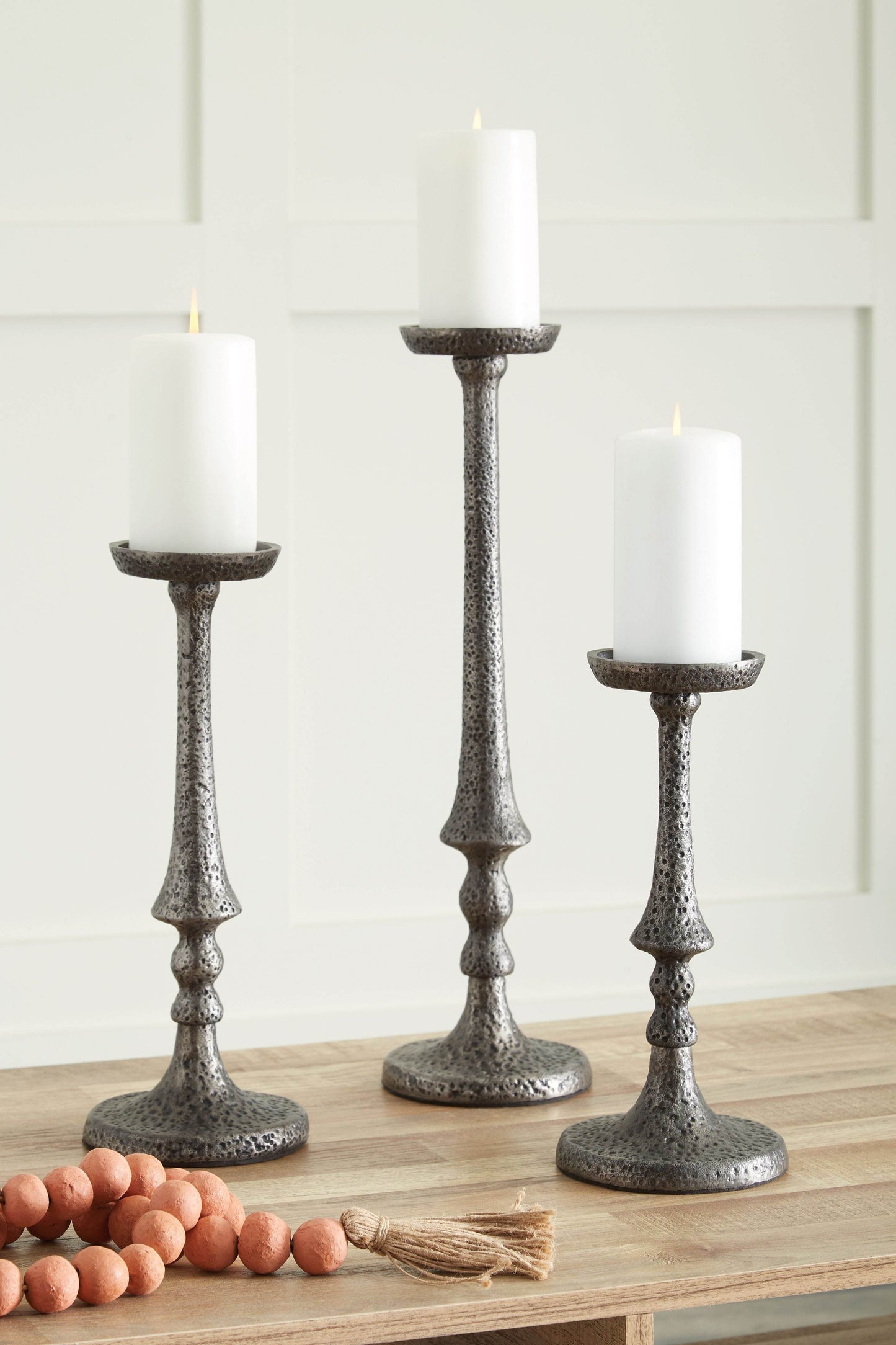 Eravell - Pewter Finish - Candle Holder Set (Set of 3) - Forward Furniture