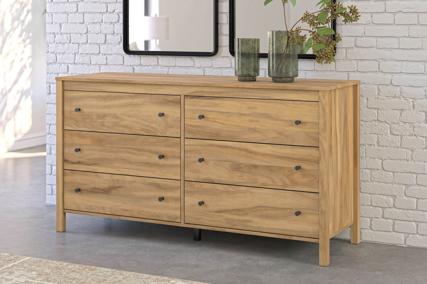 Bermacy - Light Brown - Six Drawer Dresser - Forward Furniture