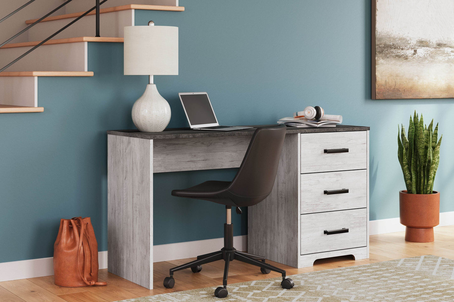 Shawburn - White / Dark Charcoal Gray - Home Office Desk - Forward Furniture