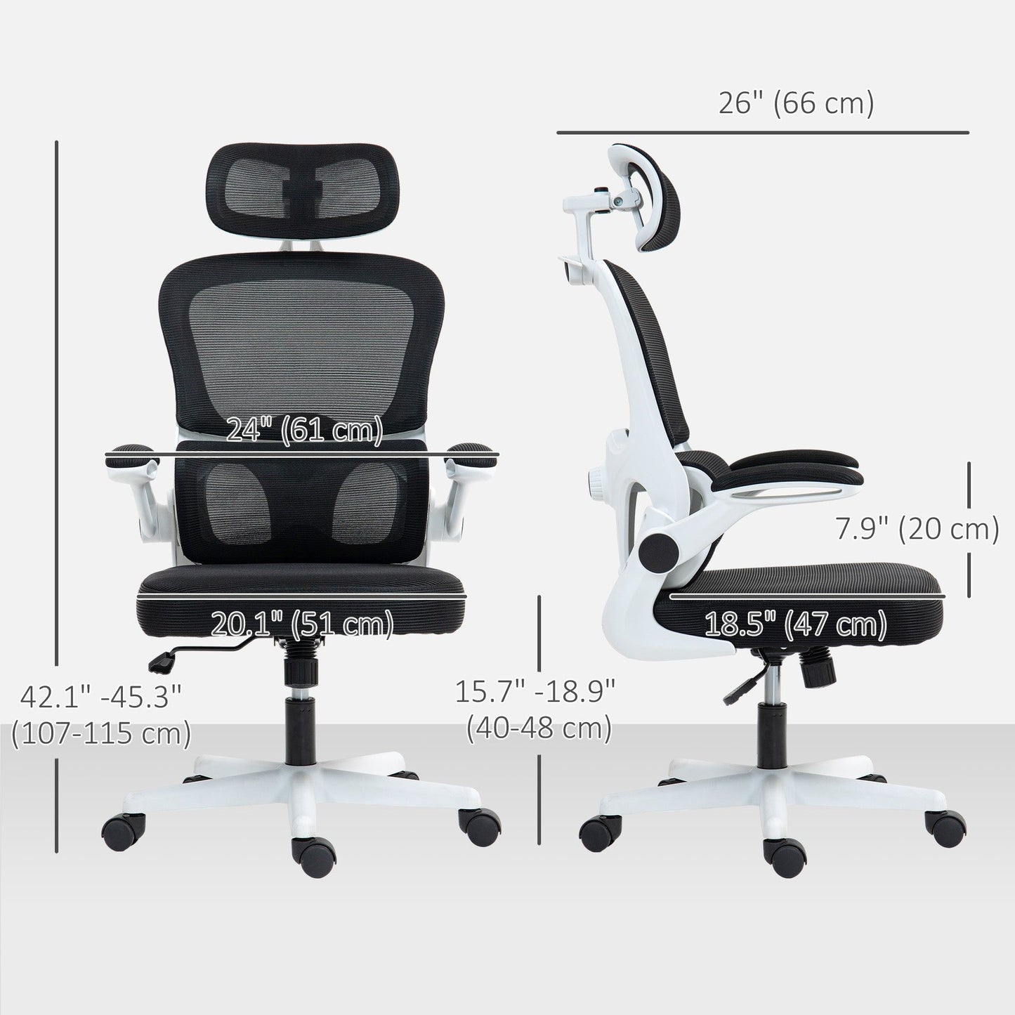 Ergonomic Mesh Office Chair with Lumbar Support - Black