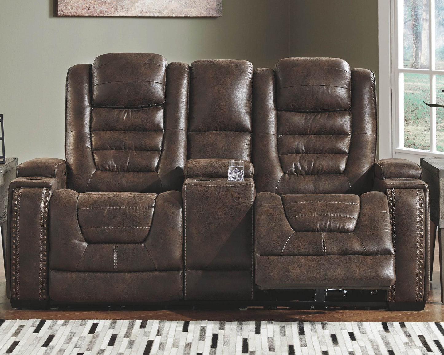 Game Zone - Bark - PWR REC Loveseat/Con/Adj HDRST - Forward Furniture