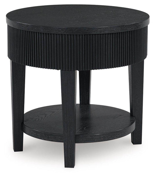 Marstream - Black - Round End Table - Forward Furniture