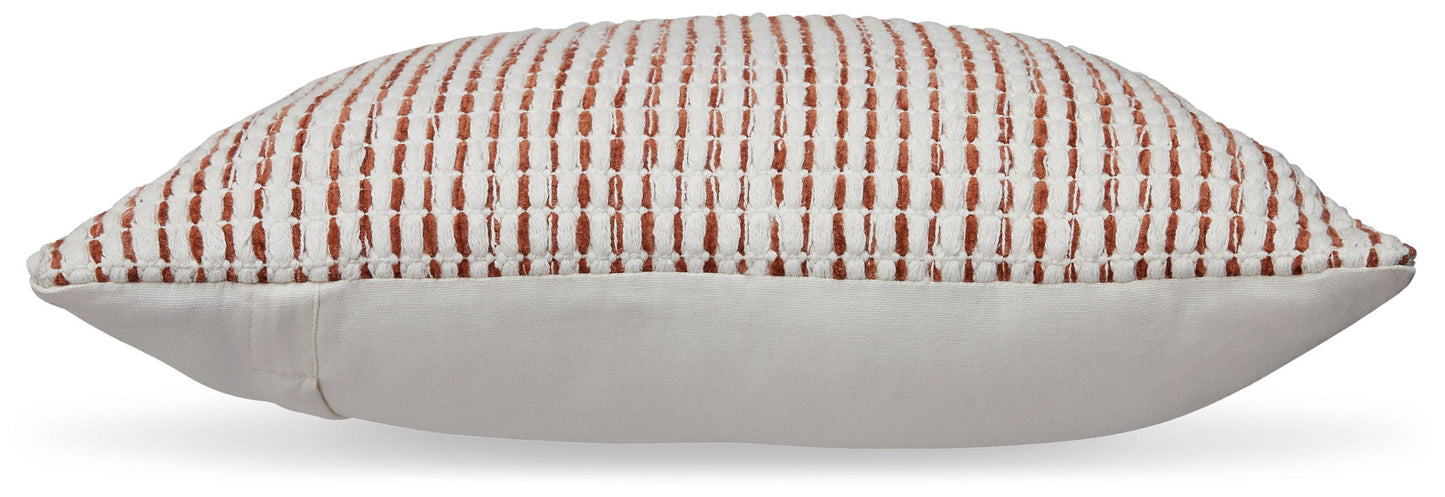 Nashlin - Pillow (Set of 4) - White / Rust