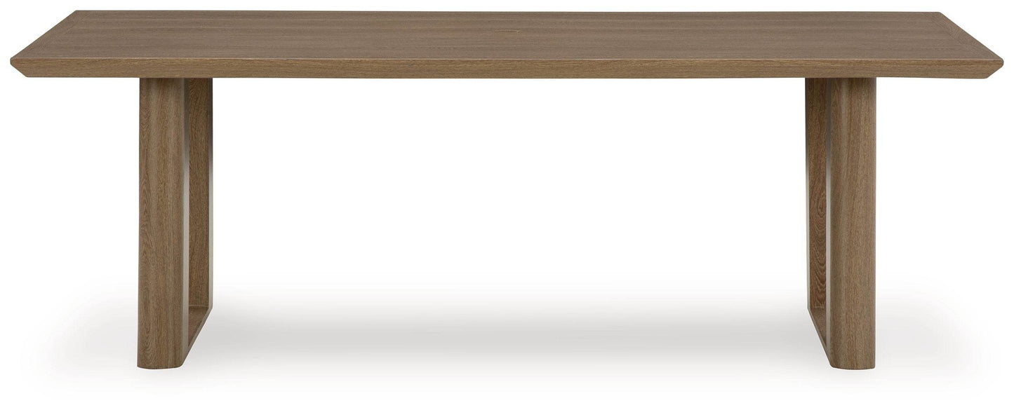 Serene Bay - Dark Brown - Rectangular Dining Table With Umbrella Option - Forward Furniture