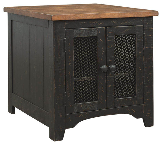Valebeck - Black / Brown - Rectangular End Table - Forward Furniture