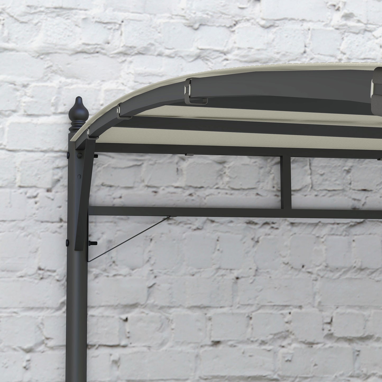 10' x 13' Backyard Pergola with UV30+ Protection Canopy and Steel Frame for Porch, Patio, Deck, Cream White