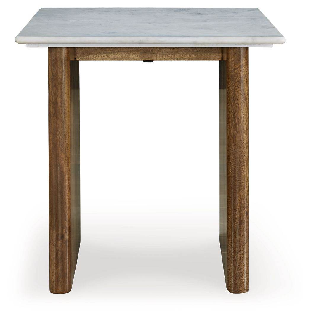 Isanti - Light Brown / White - Rectangular End Table - Forward Furniture