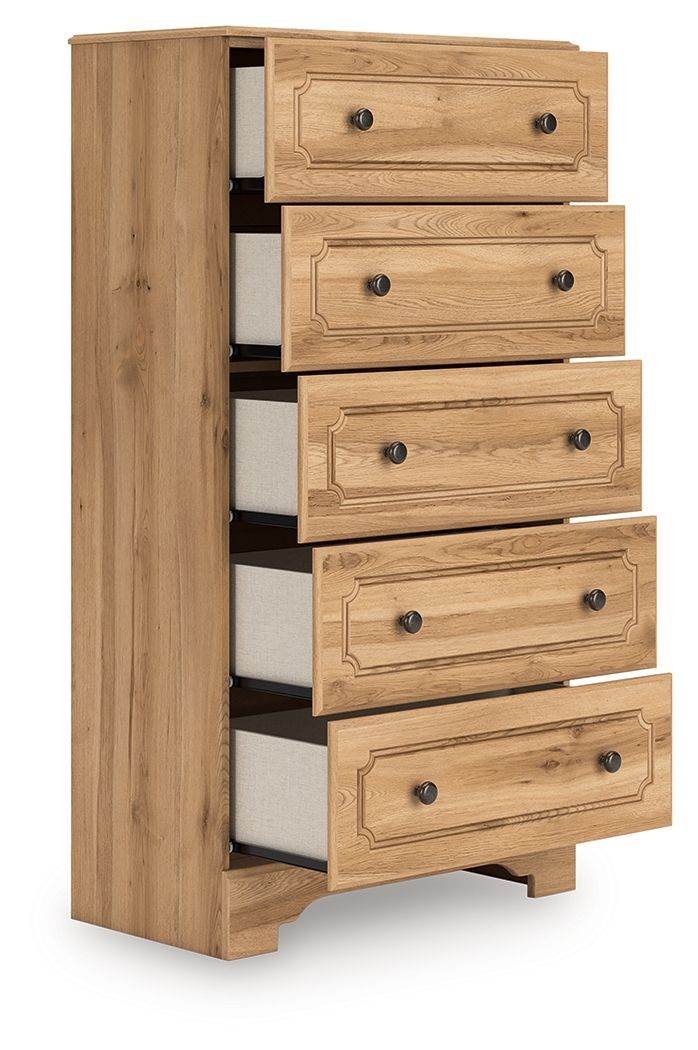 Aleaport - Warm Brown - Five Drawer Chest - Forward Furniture