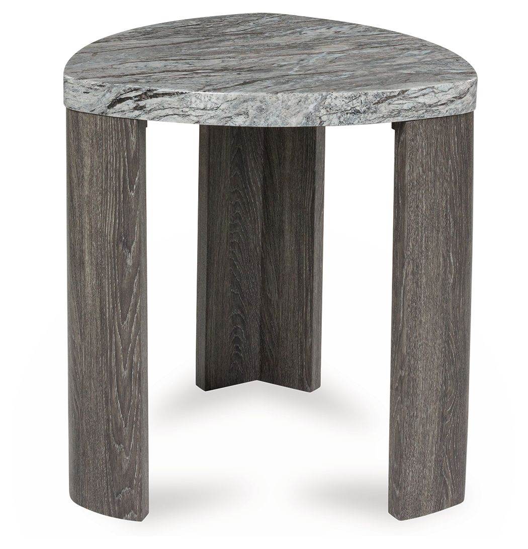 Surmour - Gray / Brown - Triangle End Table - Forward Furniture
