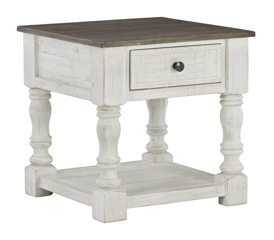 Havalance - White / Gray - Square End Table - Forward Furniture