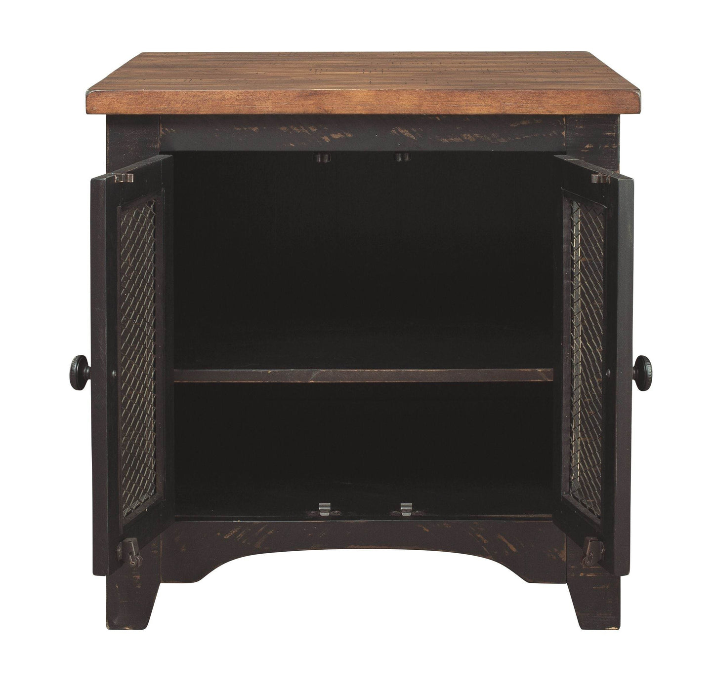 Valebeck - Black / Brown - Rectangular End Table - Forward Furniture