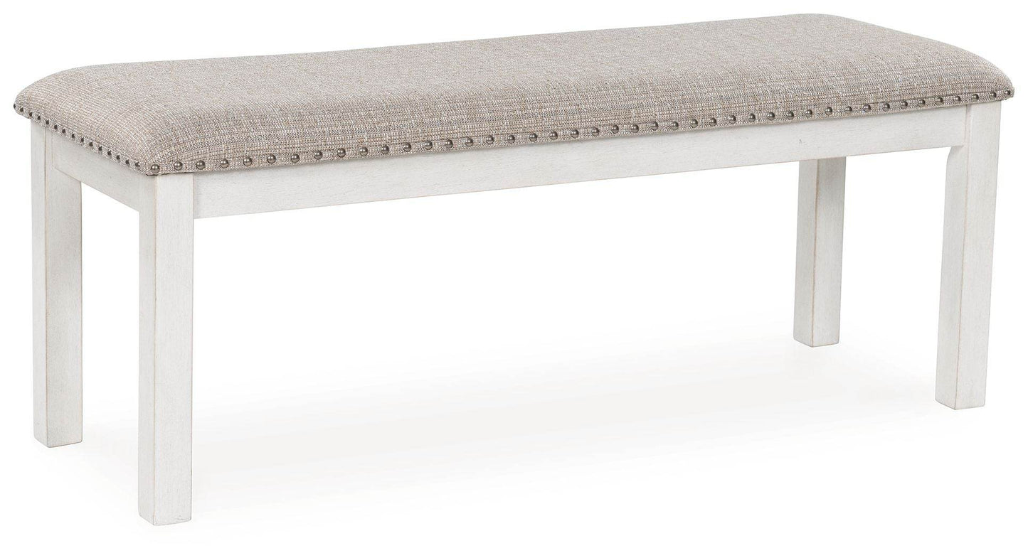 Robbinsdale - Antique White - Large Upholstered Dining Room Bench - Forward Furniture