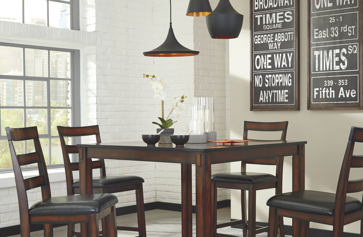 Coviar - Brown - DRM Counter Table Set (Set of 5) - Forward Furniture
