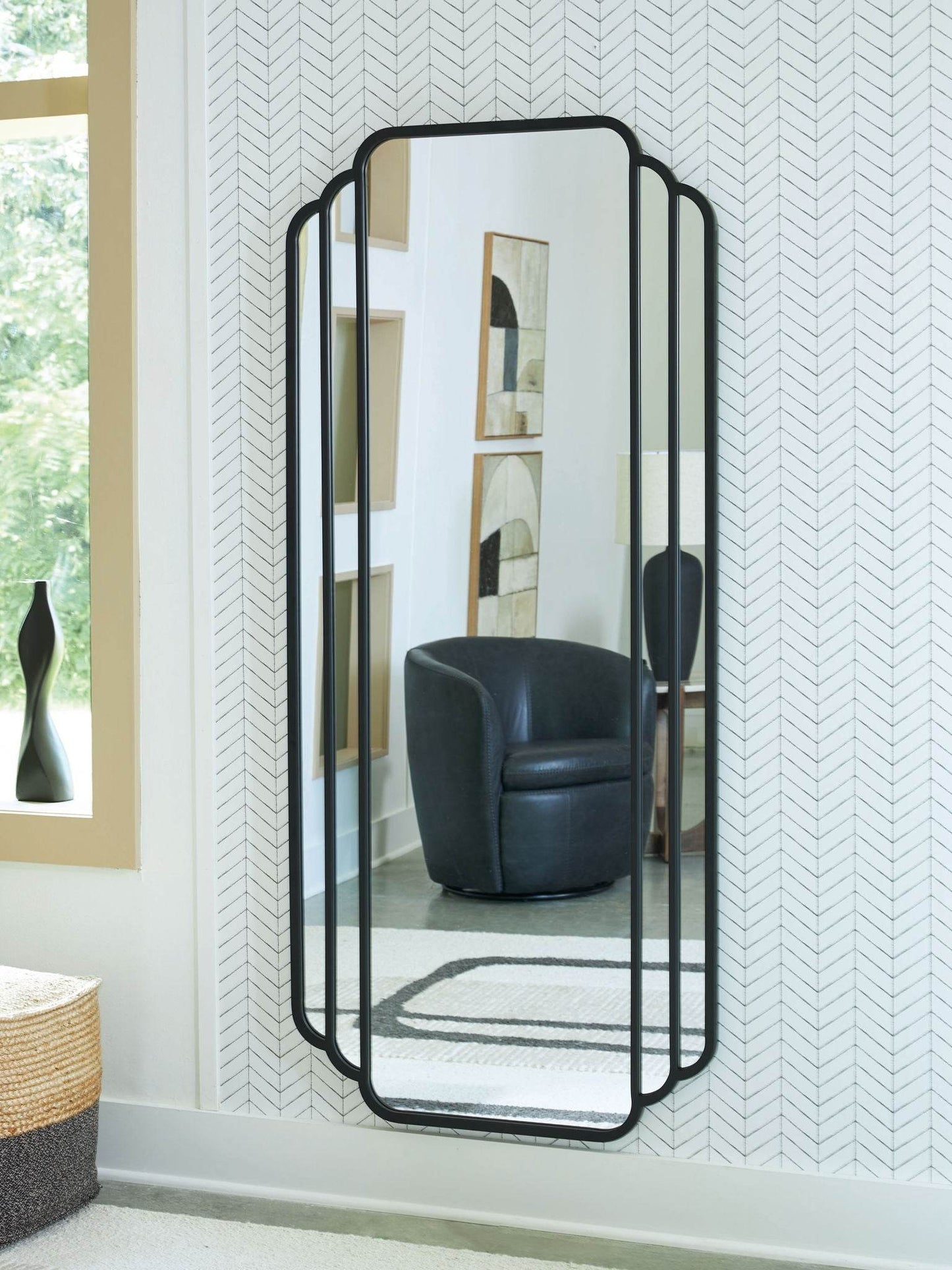 Antigone - Black - Floor Mirror - Forward Furniture
