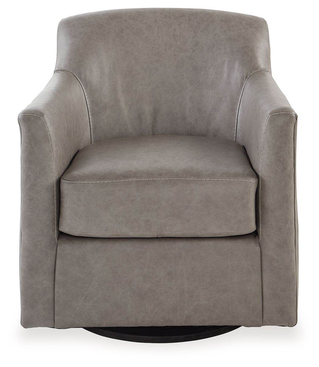 Bradney - Fossil - Swivel Accent Chair - Leather Match - Forward Furniture