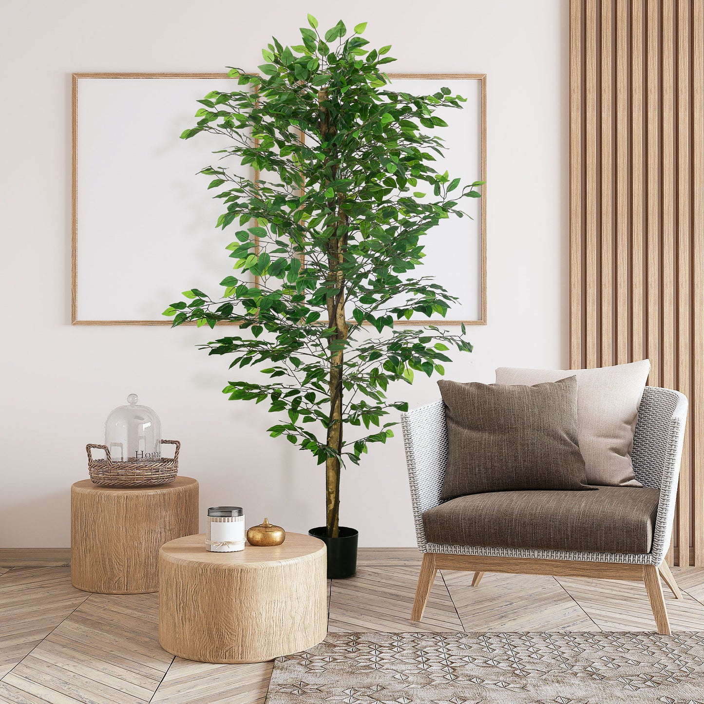 6ft Artificial Trees Ficus, Indoor Fake Plant with Pot, for Home Decor