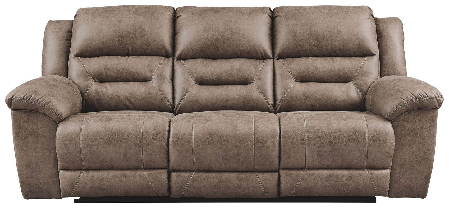 Stoneland - Fossil - Power Reclining Sofa - Faux Leather - Forward Furniture