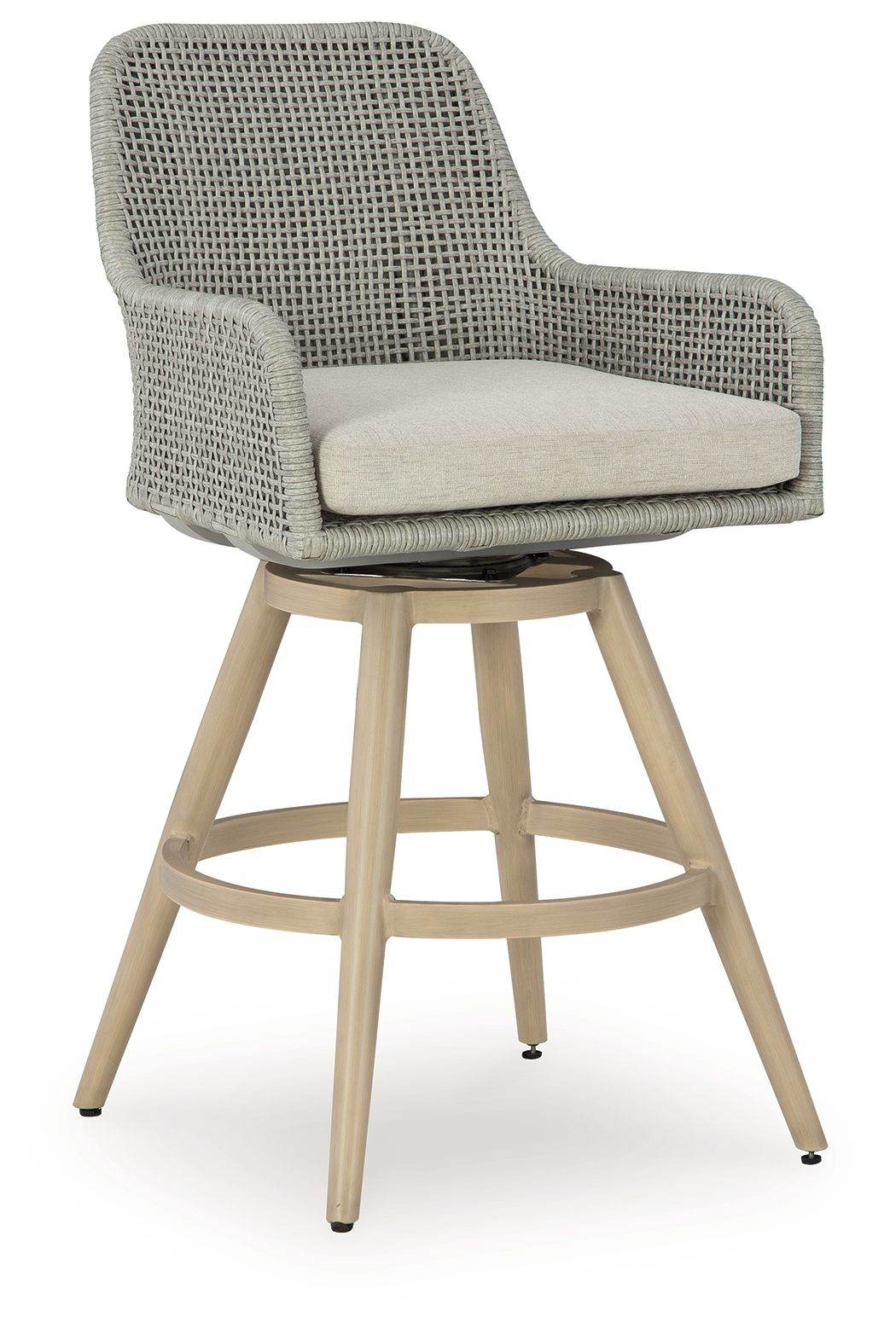 Seton Creek - Beige / Gray - Barstool With Cushion (Set of 2) - Forward Furniture
