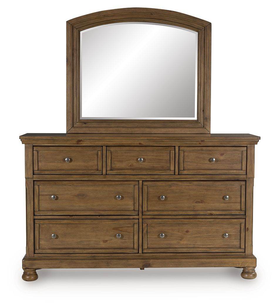 Feddinger - Medium Brown - Dresser And Mirror - Forward Furniture