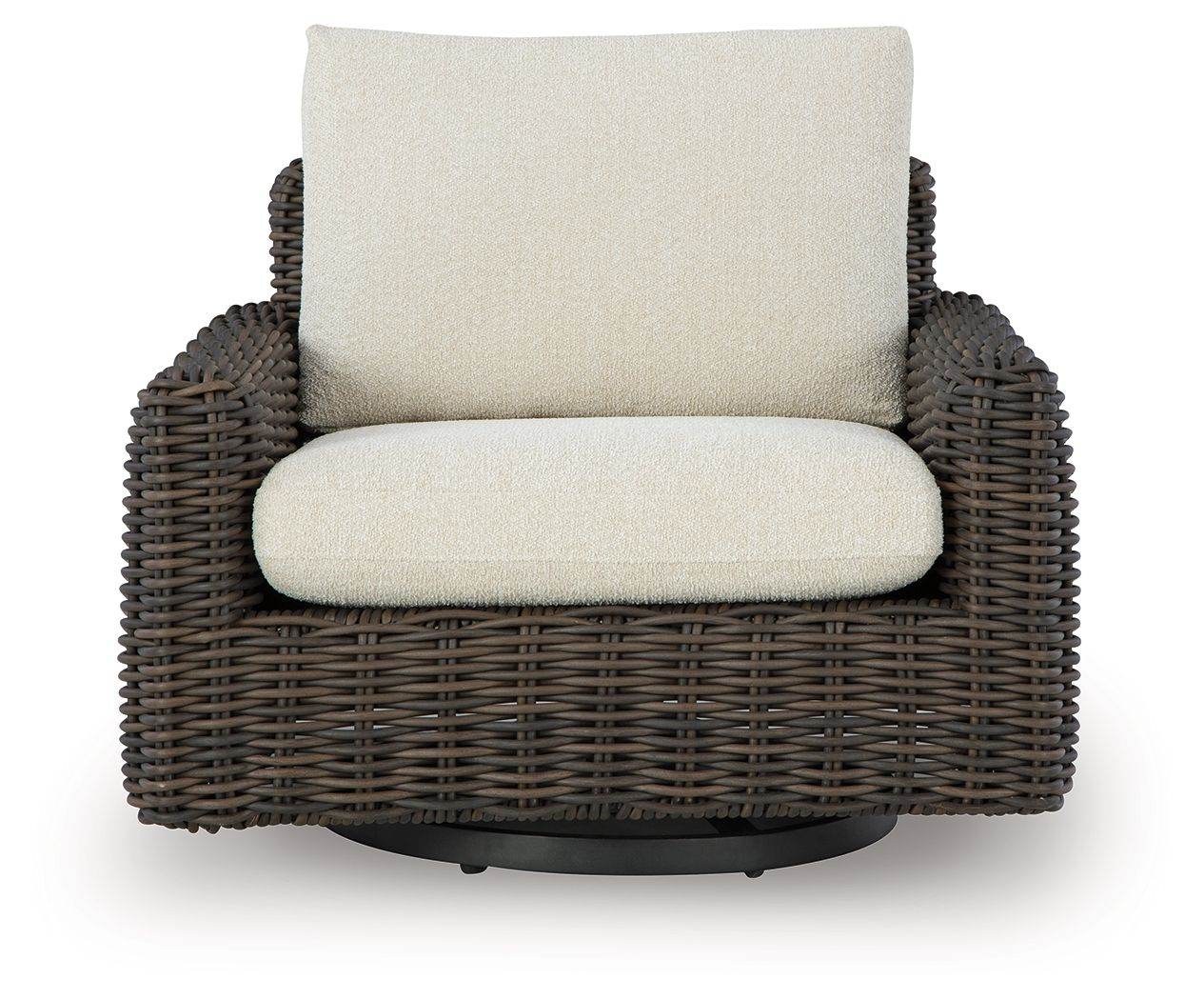 Kimora - Beige / Dark Brown - Swivel Glider Lounge With Cushion - Forward Furniture