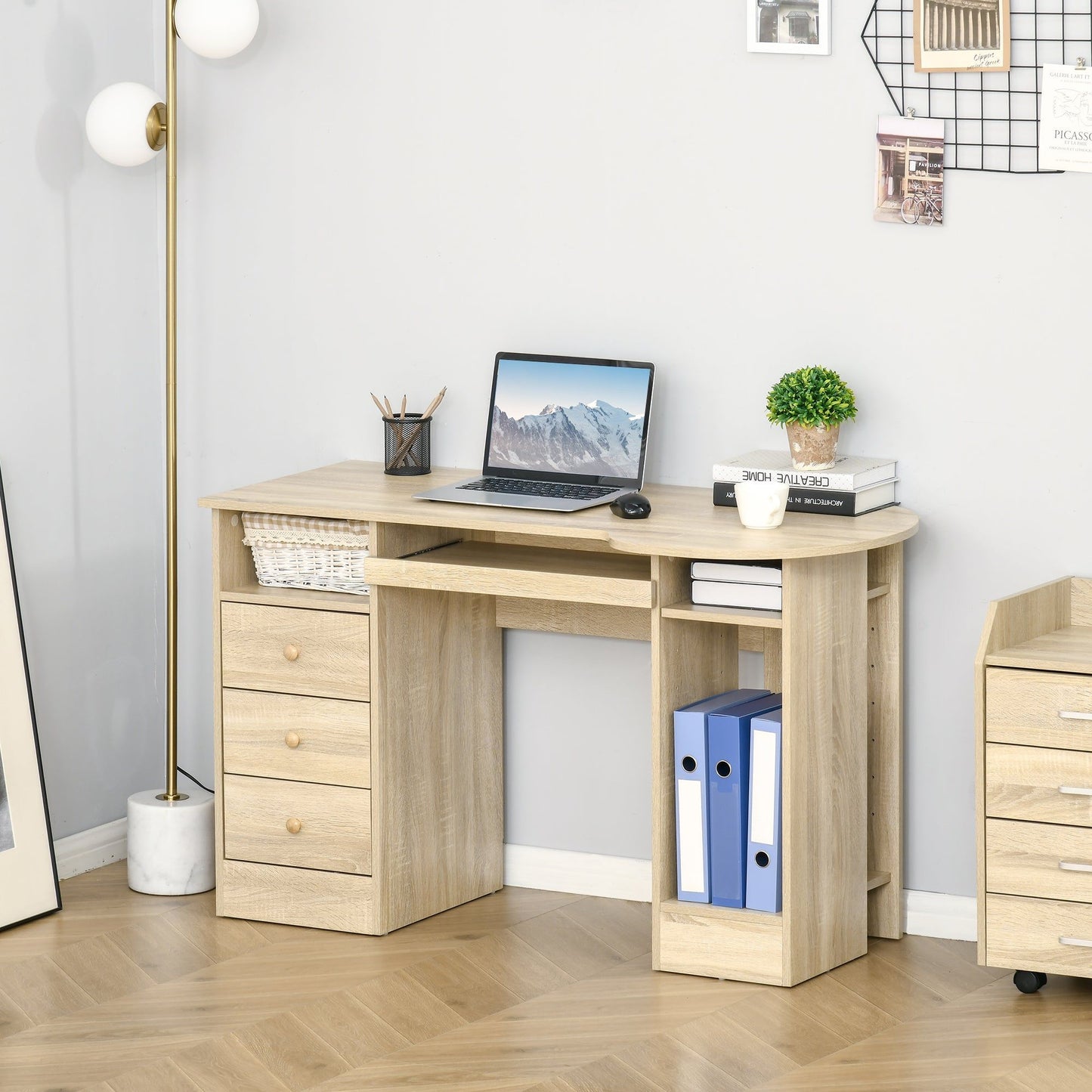 Computer Desk with Shelves and Drawers