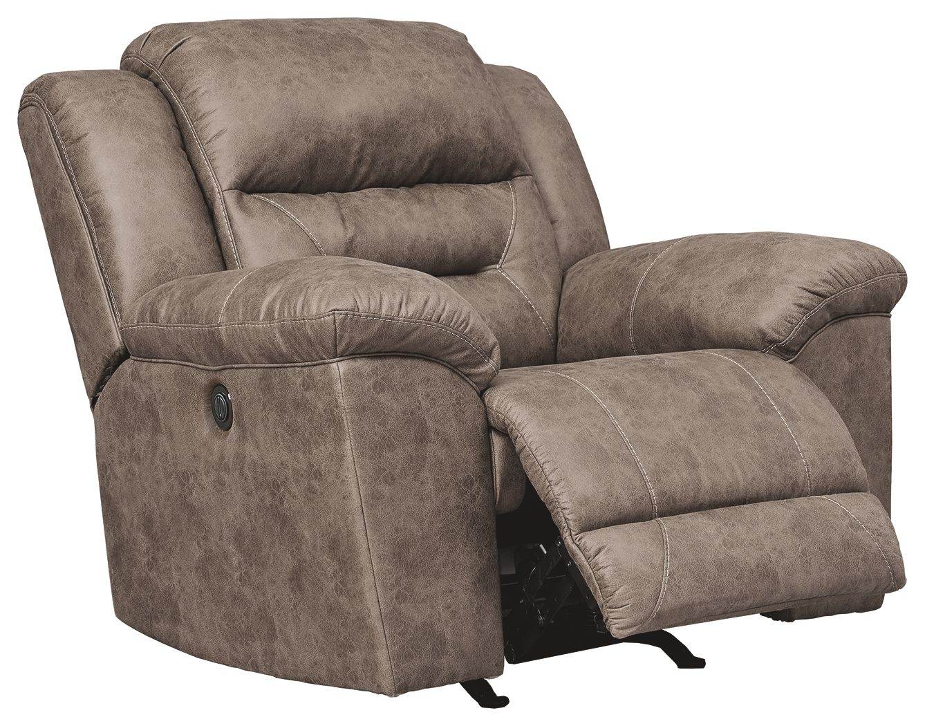 Stoneland - Fossil - Power Rocker Recliner - Faux Leather - Forward Furniture