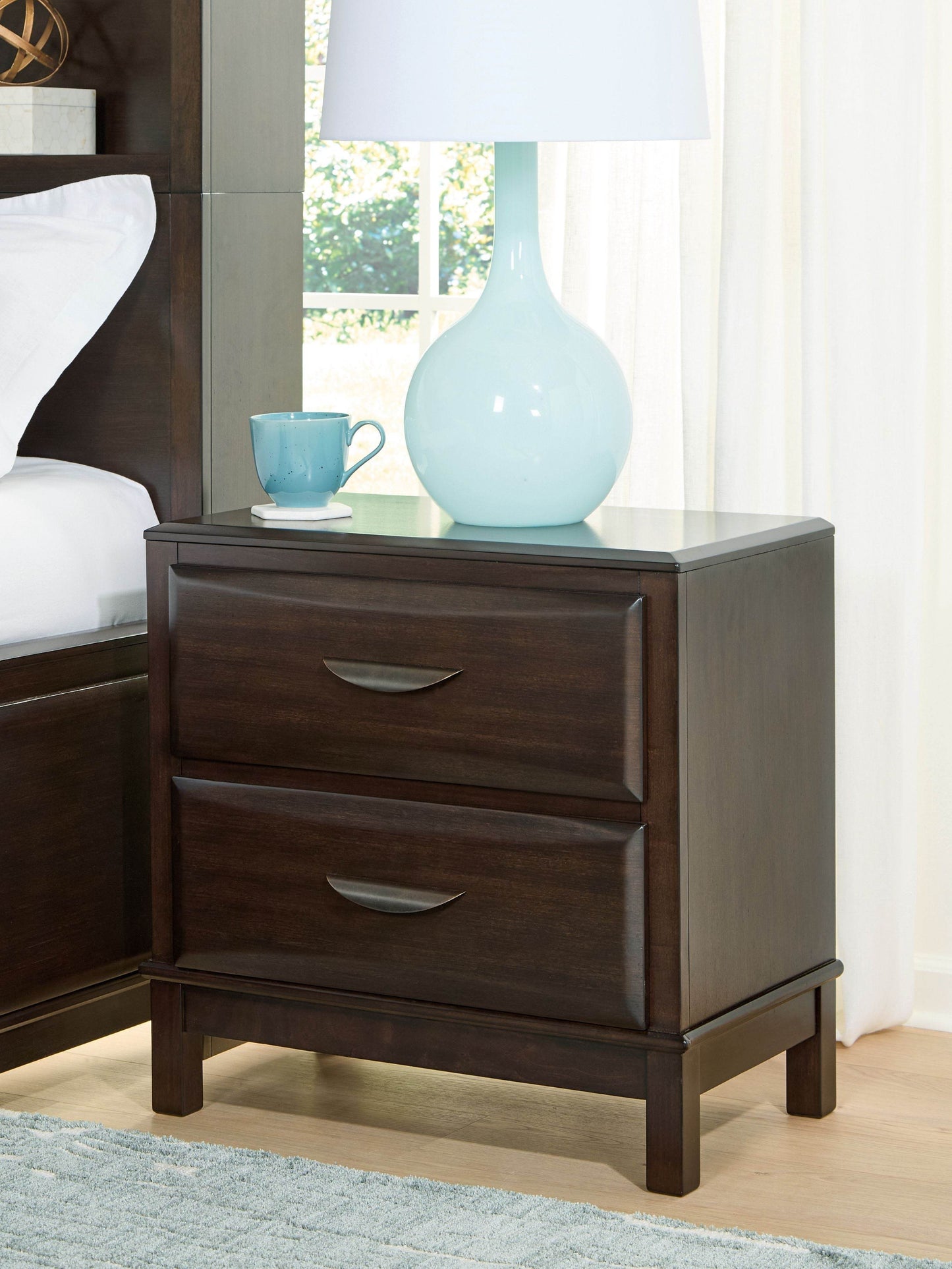Vanmore - Dark Brown - Two Drawer Night Stand - Forward Furniture