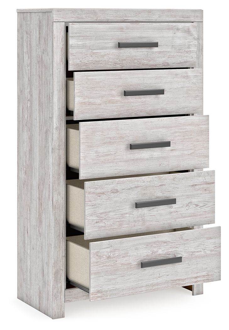 Cayboni - Whitewash - Five Drawer Chest - Forward Furniture