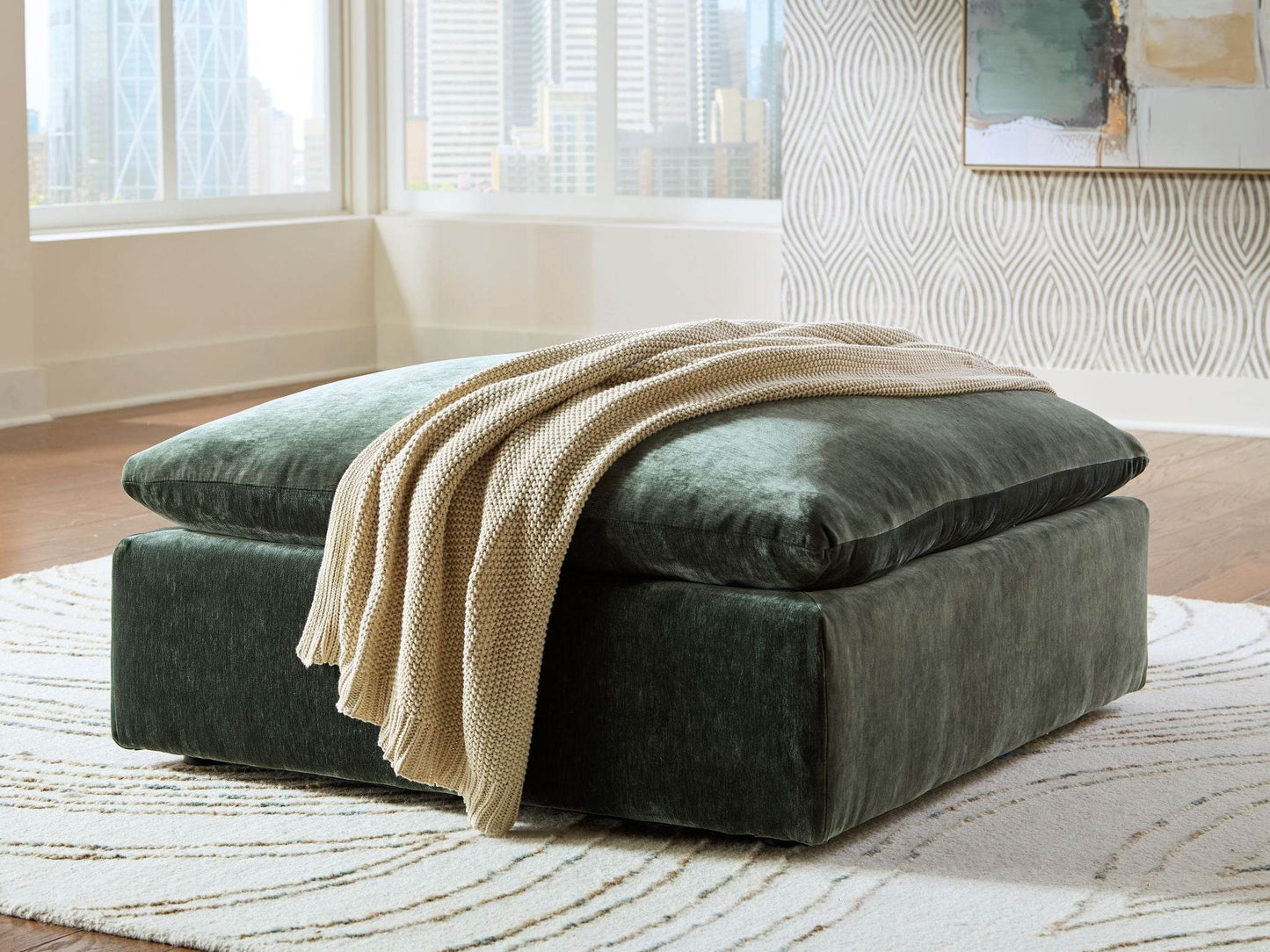 Carriage View - Jade - Oversized Accent Ottoman - Forward Furniture