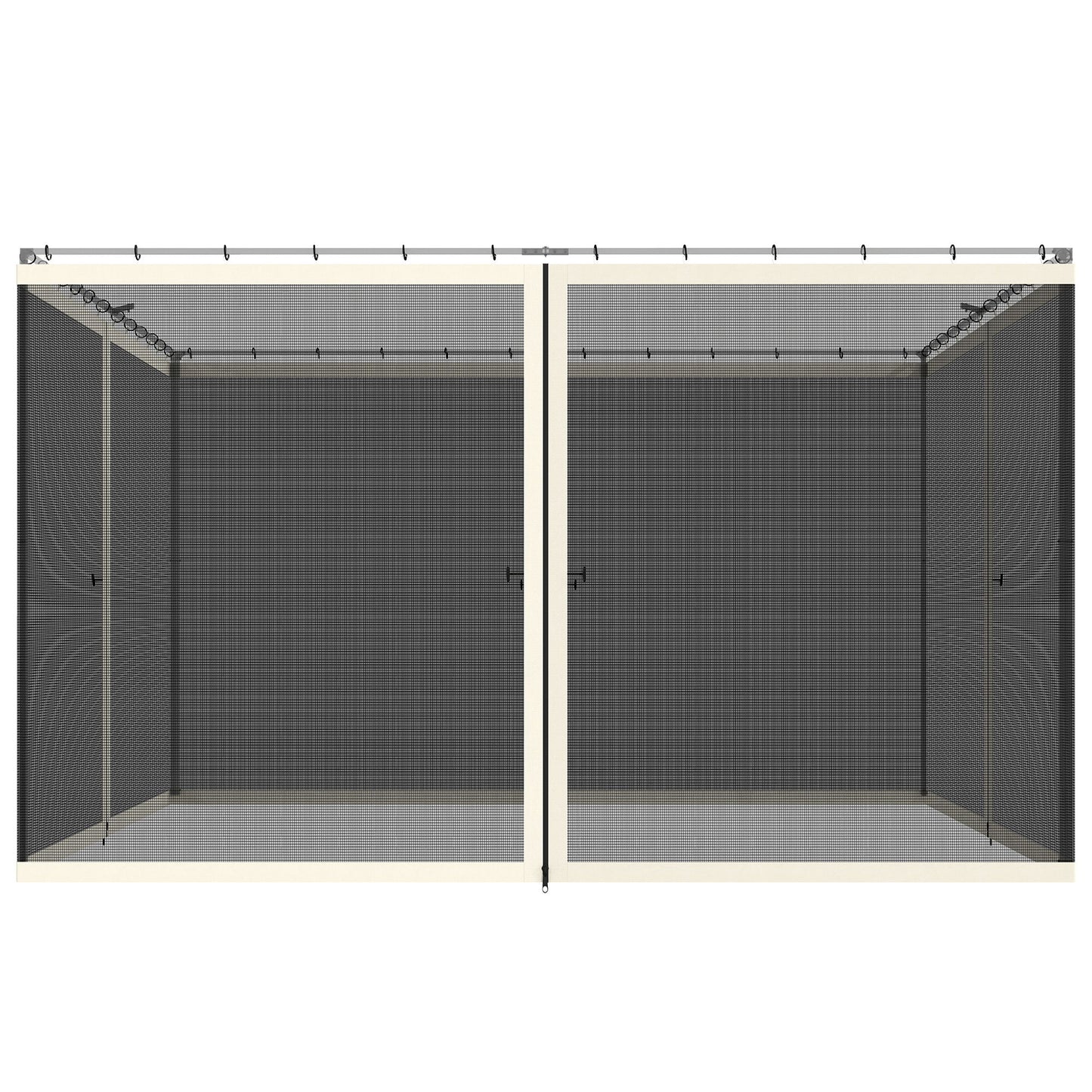 Replacement Mosquito Netting for Gazebo 10' x 12' Black Screen Walls for Canopy with Zippers, Cream White
