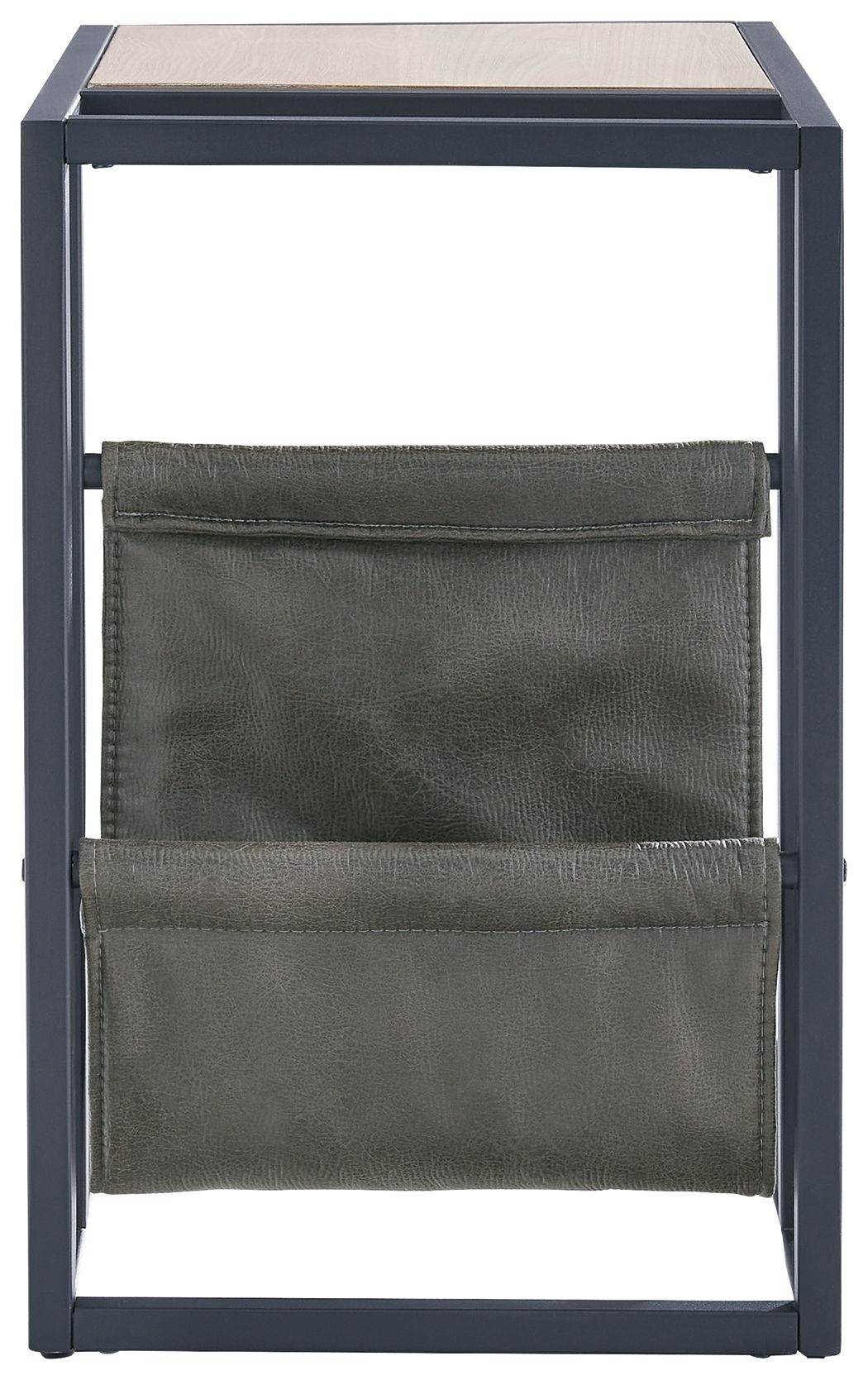 Freslowe - Light Brown / Black - Chair Side End Table with Magazine Basket - Forward Furniture