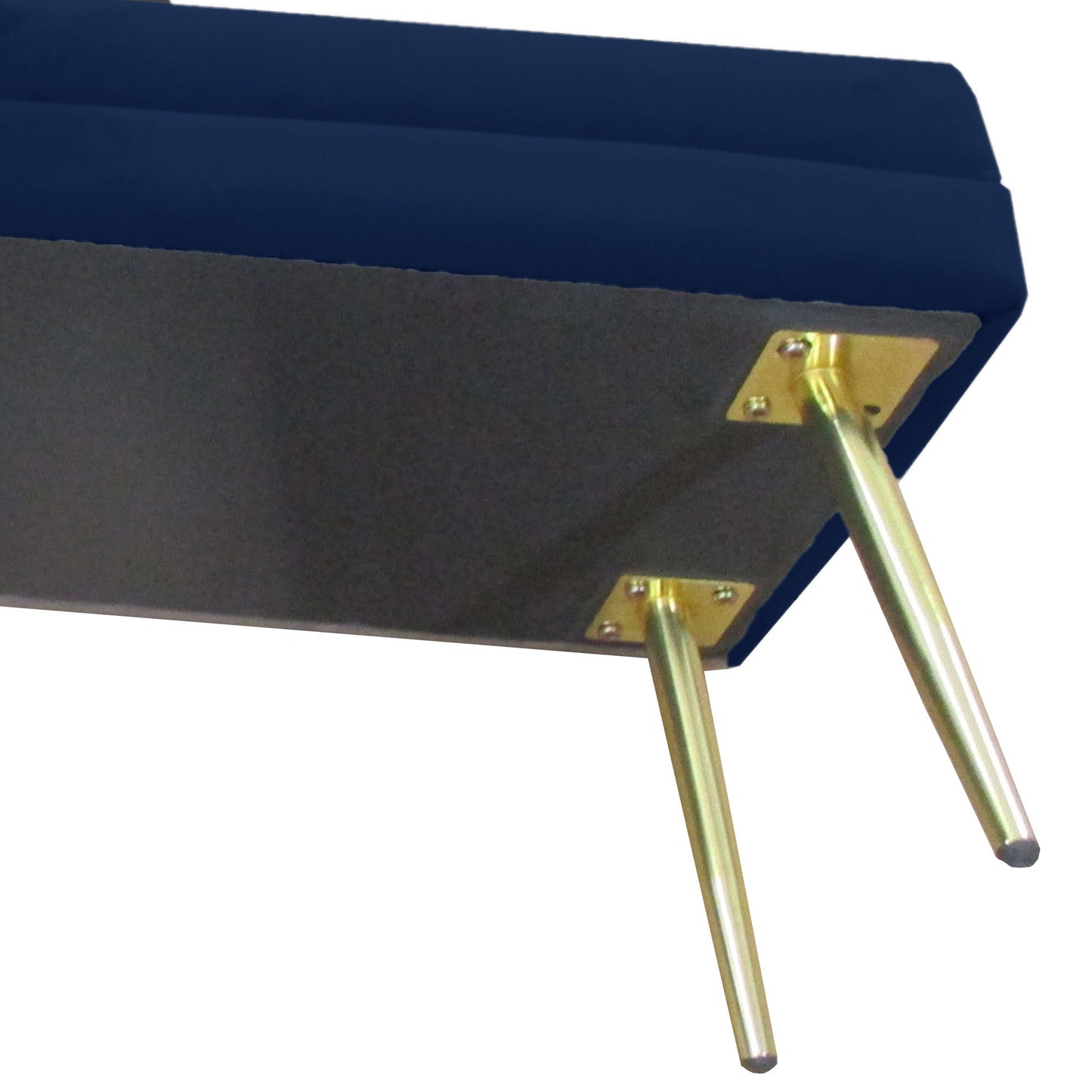39" Storage Ottoman, Velvet End of Bed Bench with Steel Legs, Foot Stool with Storage for Bedroom, Living Room