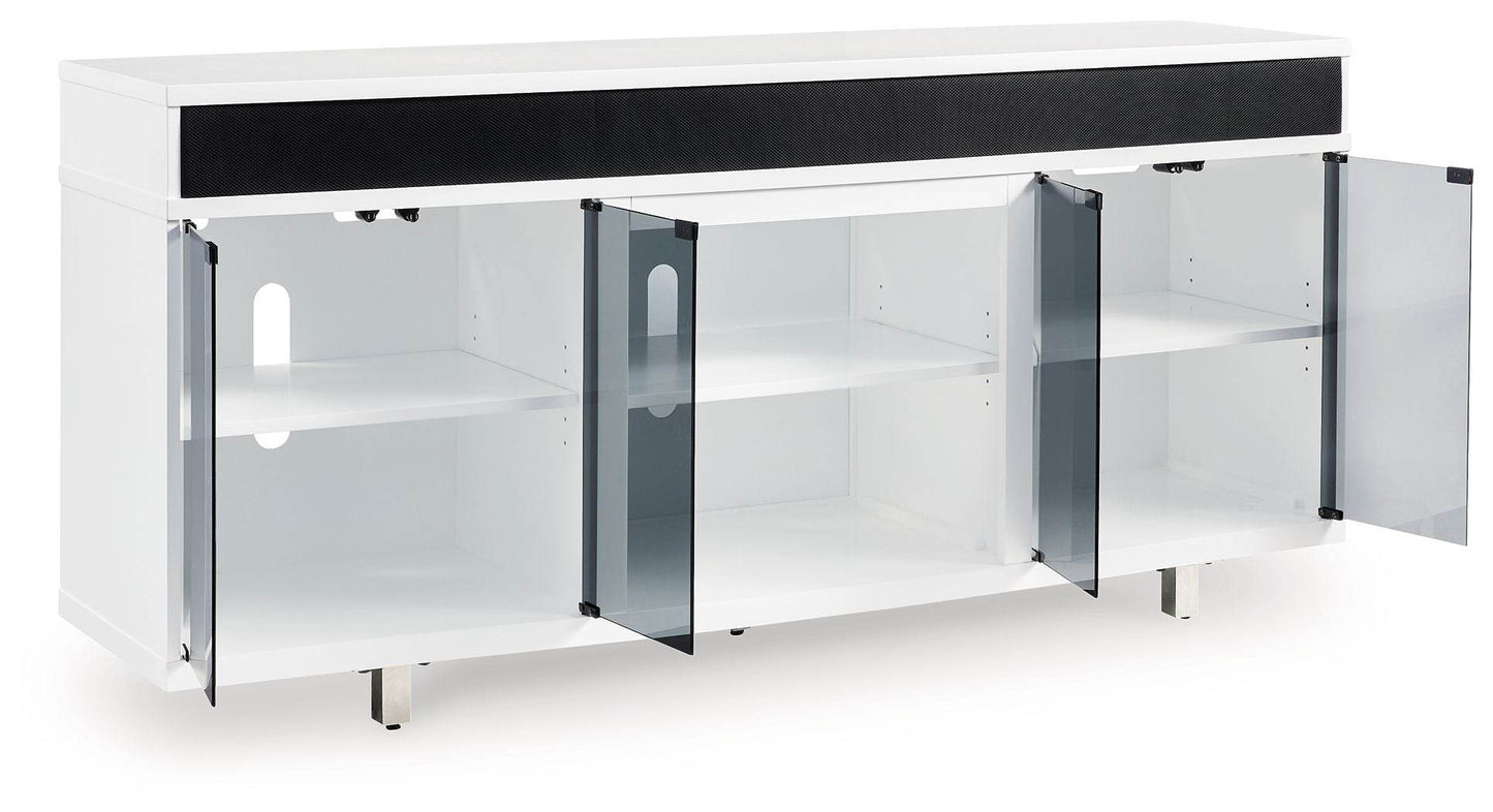 Gardoni - White / Black - XL TV Stand With Fireplace Option - Forward Furniture