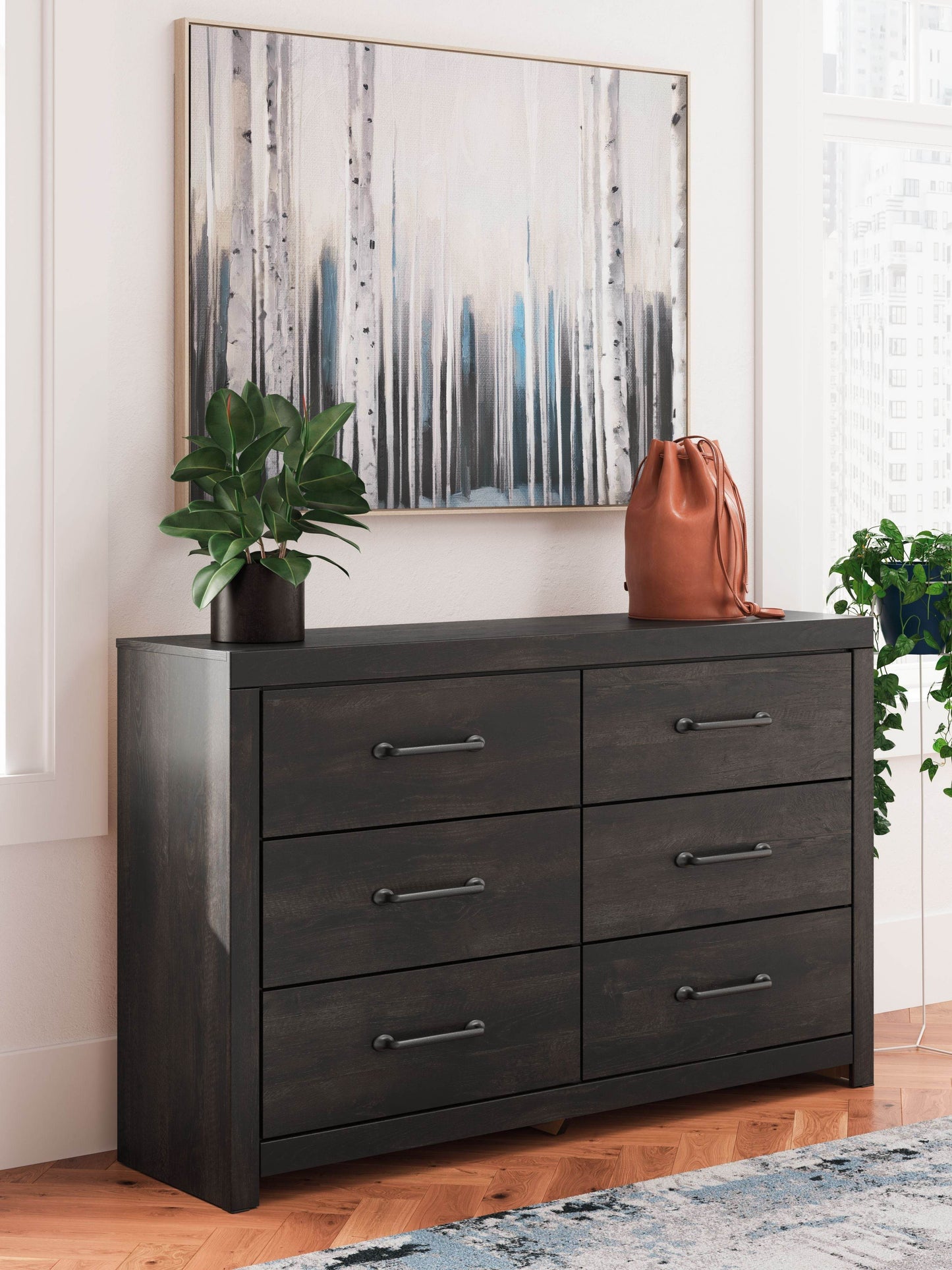 Hollivern - Dark Gray - Six Drawer Dresser - Forward Furniture