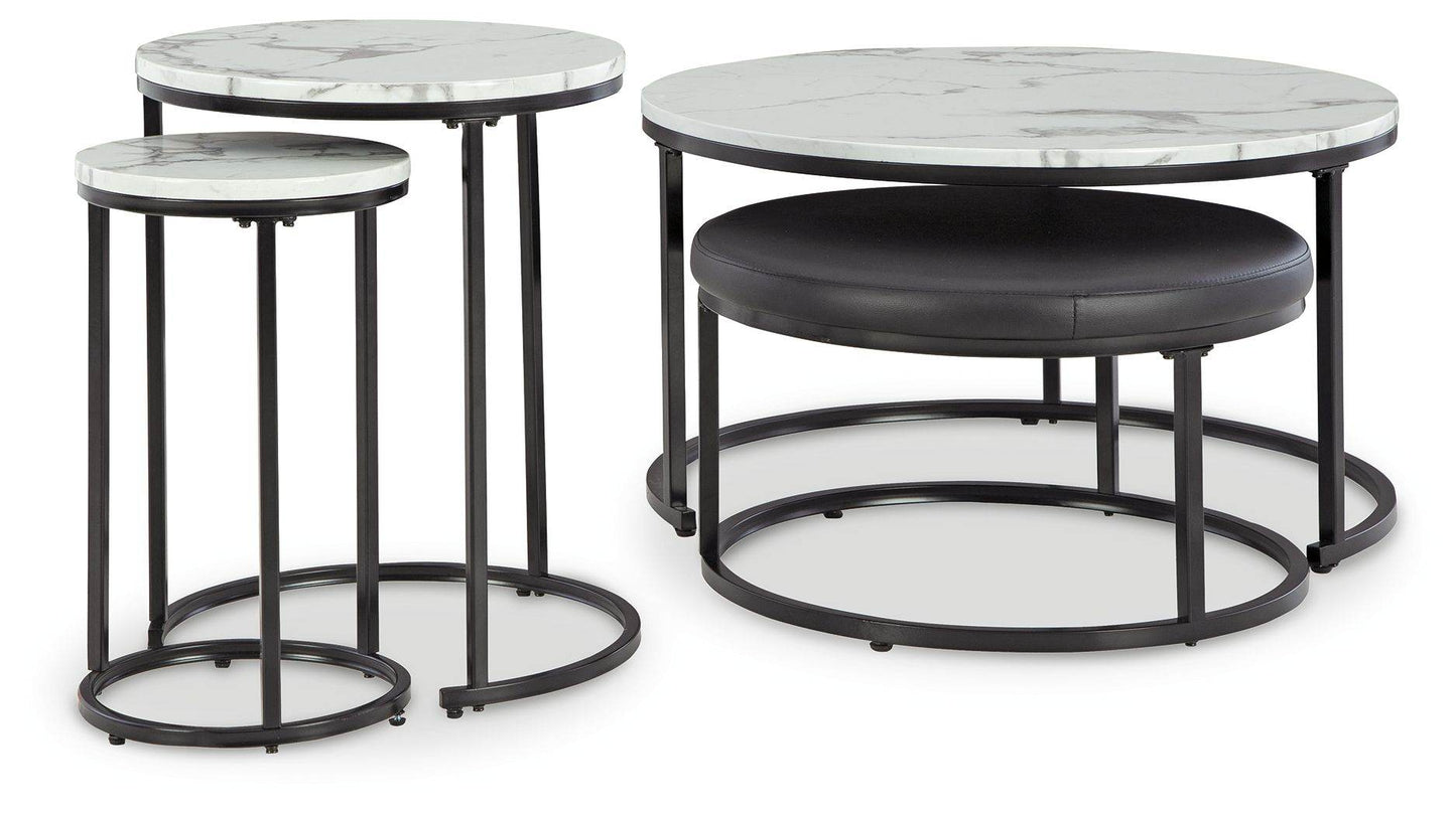 Jusmour - Black / White - Occasional Nesting Table (Set of 4) - Forward Furniture