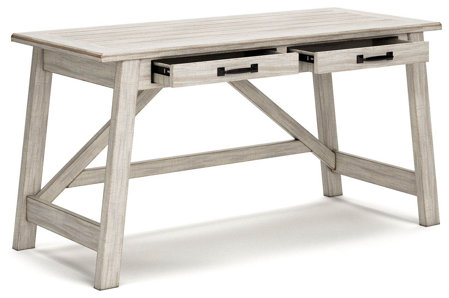 Carynhurst - Whitewash - Home Office Large Leg Desk - Forward Furniture