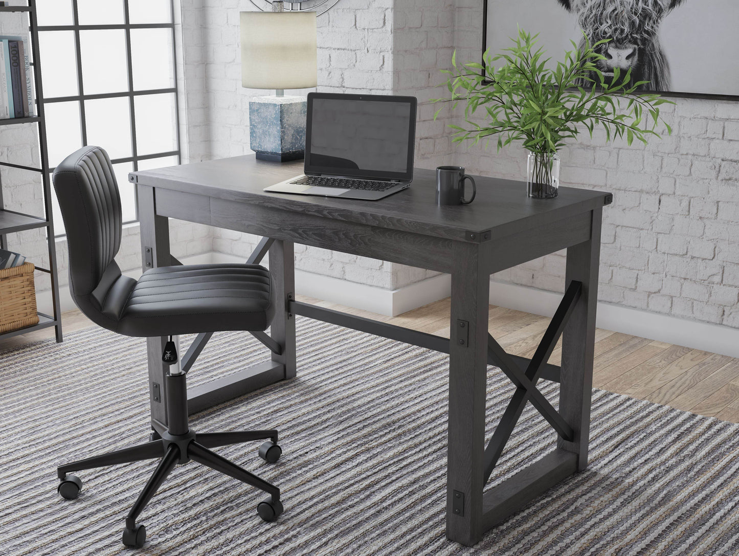 Freedan - Grayish Brown - Home Office Desk - Forward Furniture