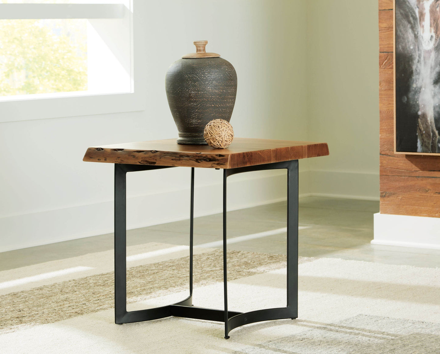 Fortmaine - Brown / Black - Rectangular End Table - Forward Furniture