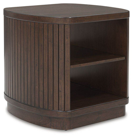 Korestone - Dark Brown - Square End Table - Forward Furniture