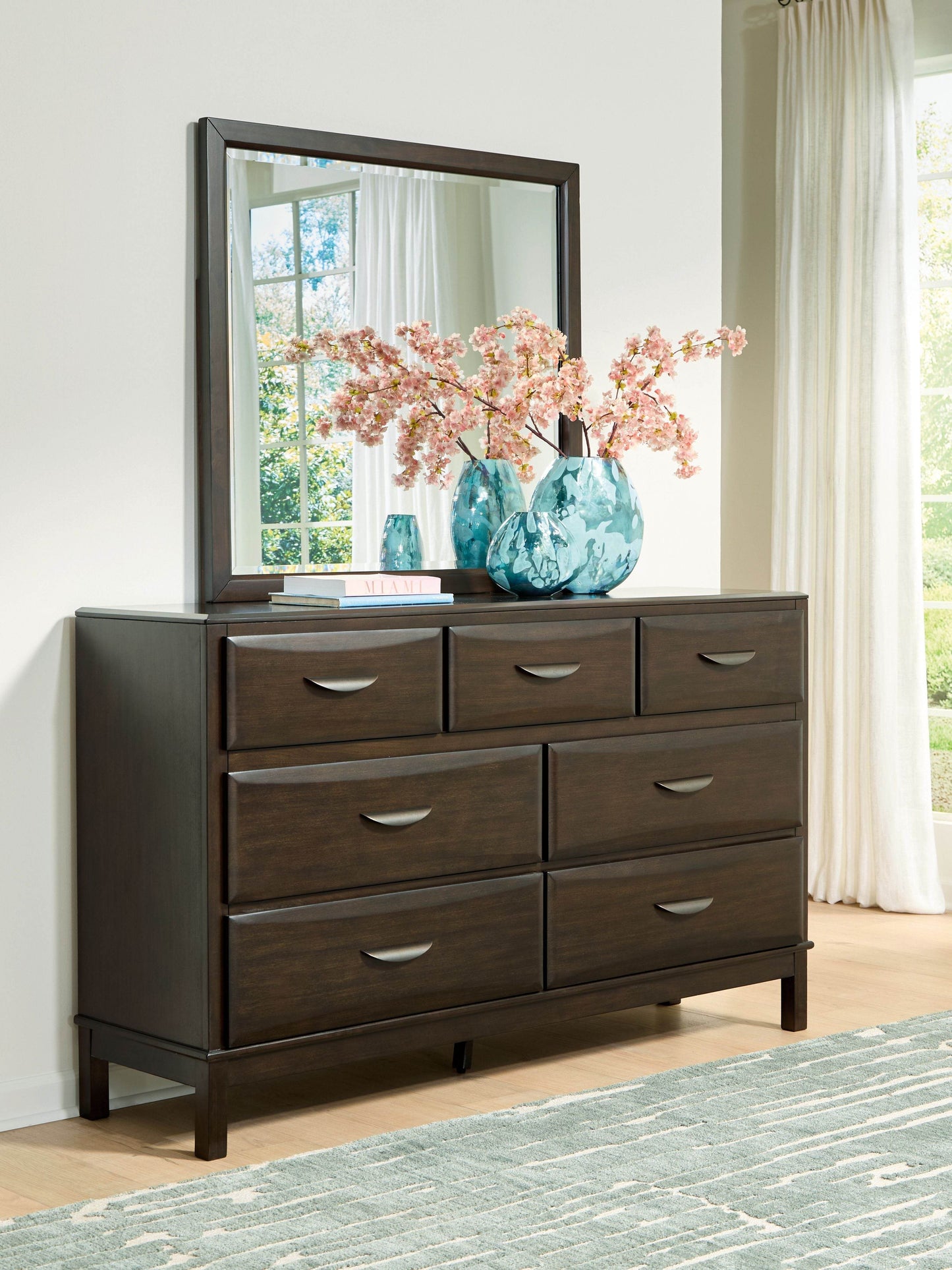 Vanmore - Dark Brown - Dresser And Mirror - Forward Furniture