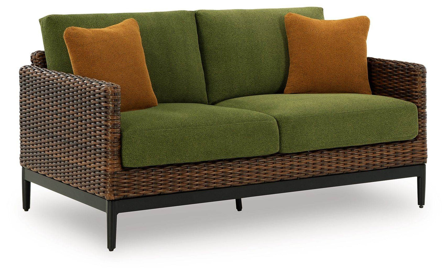 Horizon Hall - Brown / Green - Loveseat With Cushion - Forward Furniture