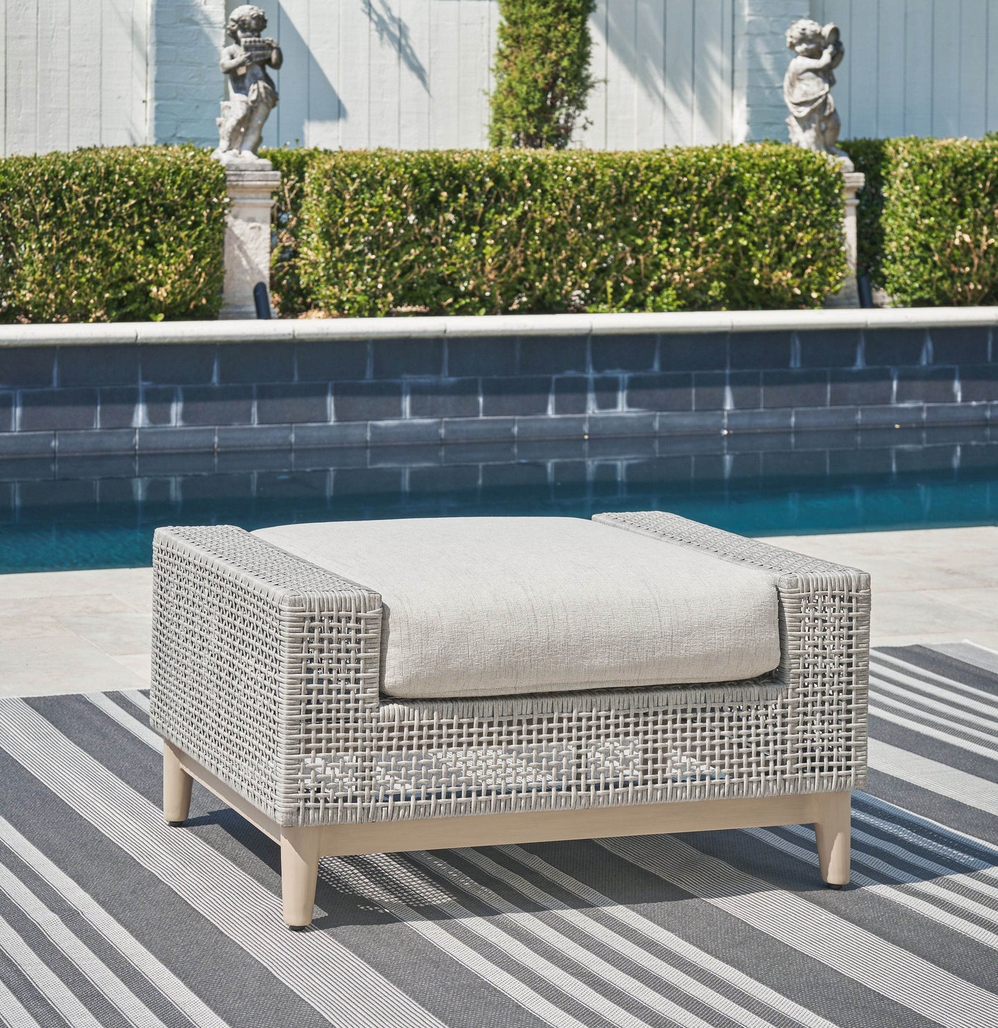 Seton Creek - Gray - Ottoman With Cushion - Forward Furniture